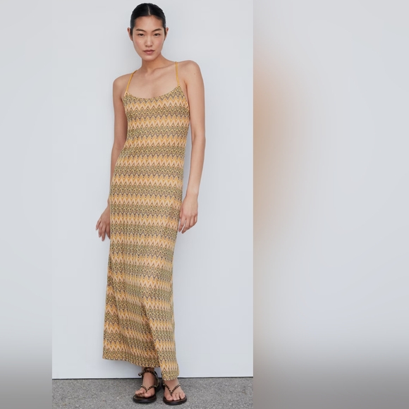 MANGO Geometric dress - Picture 4 of 5